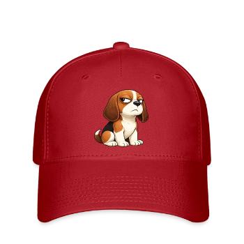Arrogant Beagle Cartoon Dog Comic Snapped - Flexfit Cap - red - Front