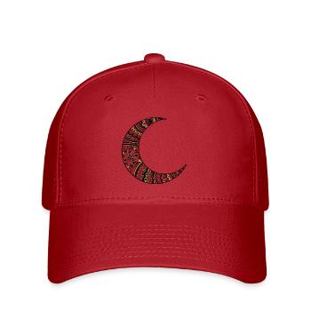 Gold Moon Mandala - Flexfit Cap - Rot - Vorne