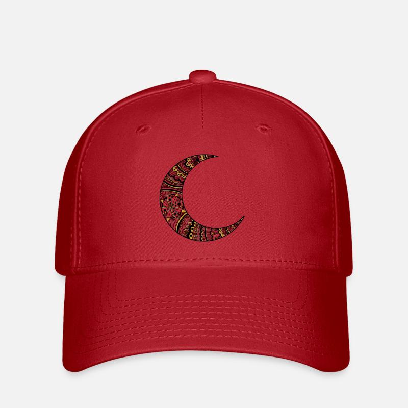 Gold Moon Mandala - Flexfit Cap - Rot