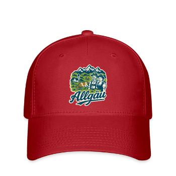 Allgäu Alpen Landschaft - Flexfit Cap - Rot - Vorne