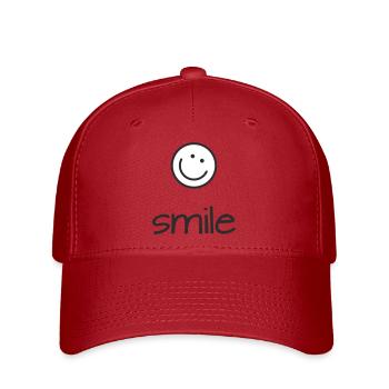 Police du symbole du sourire - Casquette Flexfit - rouge - Devant