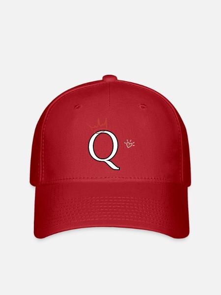 Buchstabe Q Kronenherz - Flexfit Cap - Rot
