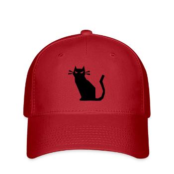 chat pointu mal - Casquette Flexfit - rouge - Devant