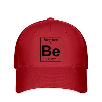 Periodic table element 4 - Be (beryllium) - BIG - Casquette Flexfit - rouge - Devant