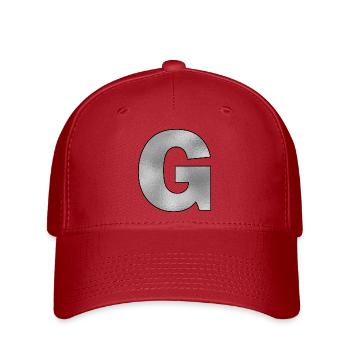 Buchstabe G Silber - Flexfit Cap - Rot - Vorne