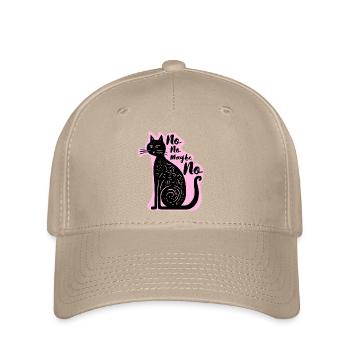 Vintage Cat Tee – Elegantes Schwarz für Frauen - Flexfit Cap - Khaki - Vorne