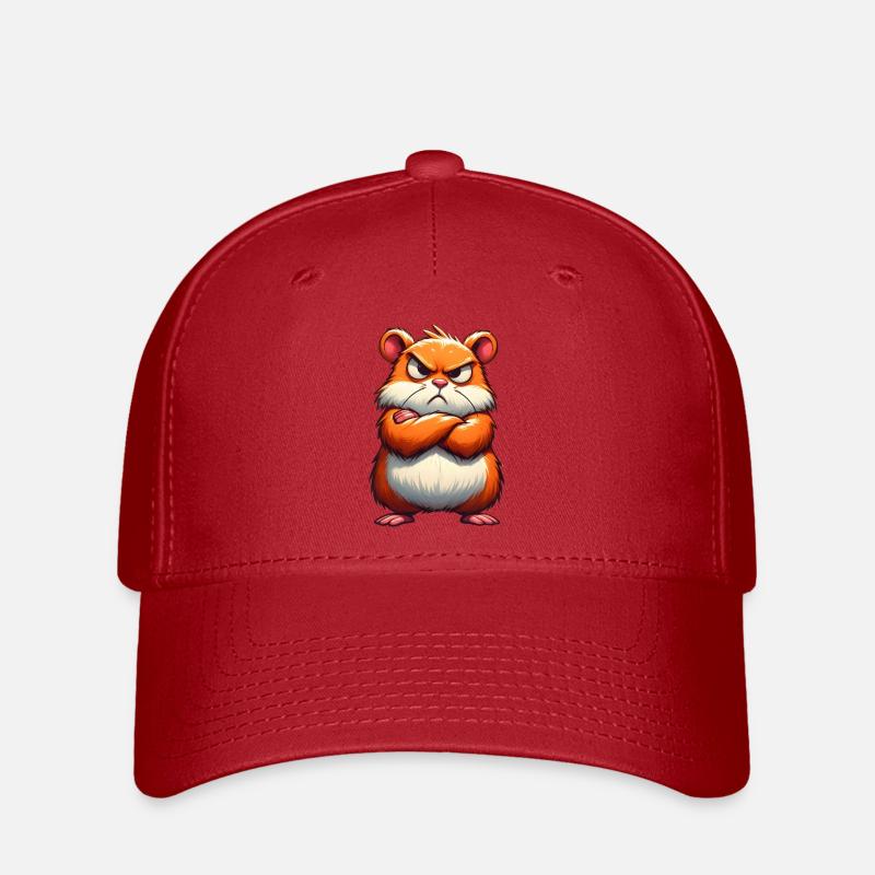 Grumpy hamster disgruntled - Flexfit Cap - red