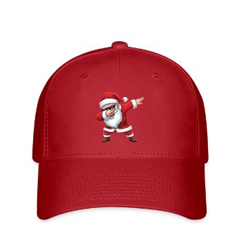 Cooler Dabbing Weihnachtsmann Cartoon Xmas - Flexfit Cap - Rot - Vorne