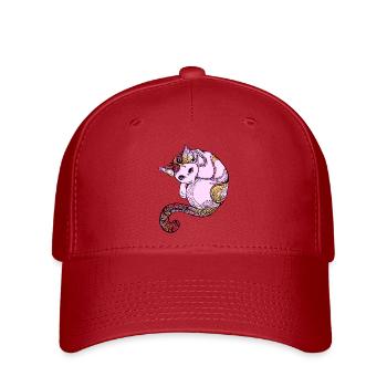 Katze cat mandala pink niedlich funny Yoga cute lo - Flexfit Cap - Rot - Vorne
