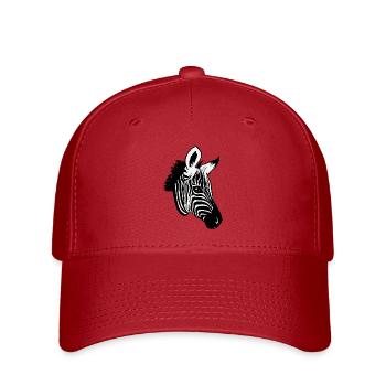 Zebra animal motif - Flexfit Cap - red - Front
