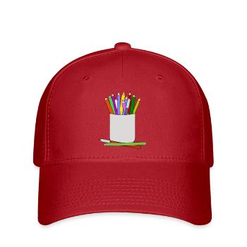 painters crayons artists - Flexfit Cap - red - Front