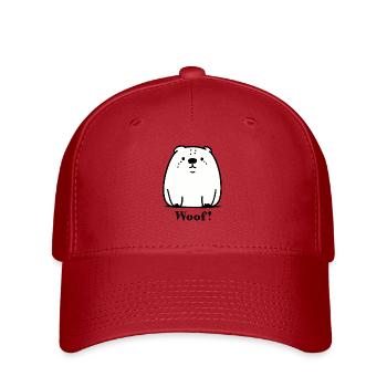 Woof: Cartoon Dog - Flexfit Cap - red - Front
