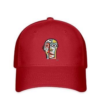Cubisme abstrait : la tête et le visage - Casquette Flexfit - rouge - Devant