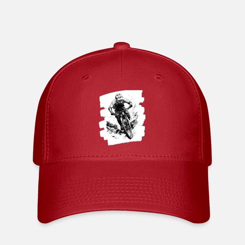 Mountainbiker Downhill Berge Radsport - Flexfit Cap - Rot