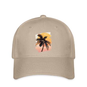 Palmier Coucher de soleil Somme - Casquette Flexfit - kaki - Devant