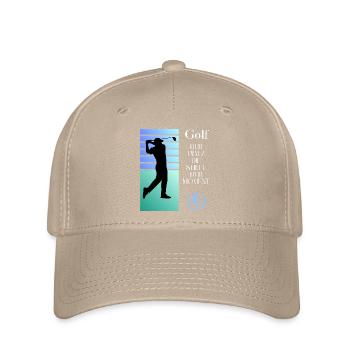 Golf silhouette Silence in the moment - Flexfit Cap - khaki - Front