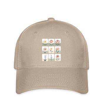 Série Fleurs Pastel - Casquette Flexfit - kaki - Devant