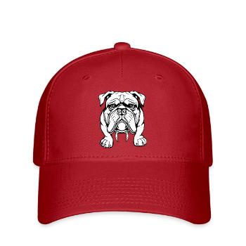 Bulldogge Hunde T-shirt Hundeshirt Geschenk  - Flexfit Cap - Rot - Vorne