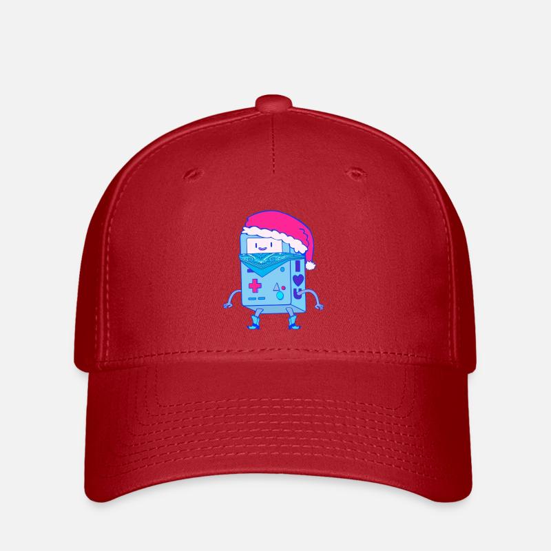 Bot Père Noël robot de Noël Kawaii - Casquette Flexfit - rouge