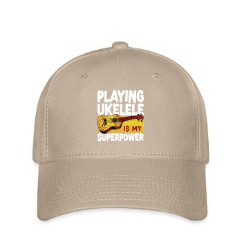 Hawaiian Ukulele Uke Playing - Flexfit Cap - Khaki - Vorne