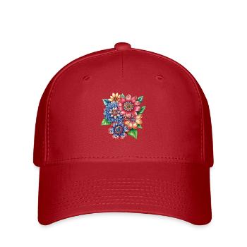 Farbexplosion Blütenbouquet - Flexfit Cap - Rot - Vorne
