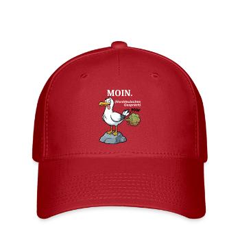 North German Humor Saying: MOIN - Flexfit Cap - red - Front