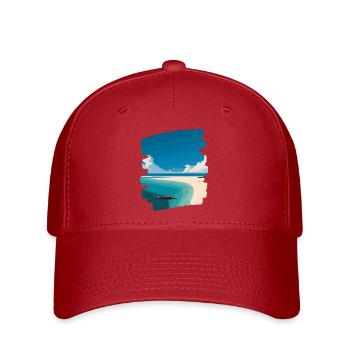 Beach Sea Palm Trees - Flexfit Cap - red - Front