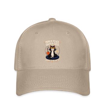 Inner Peace Outer Sass Cat - Flexfit Cap - khaki - Front