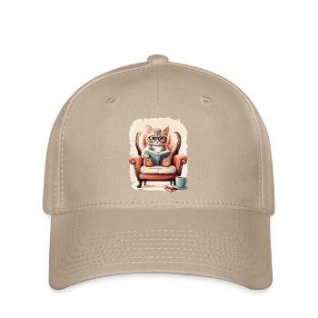Cute Clever Cat - Flexfit Cap - khaki - Front