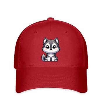 Digital illustration of cute Husky - Flexfit Cap - red - Front