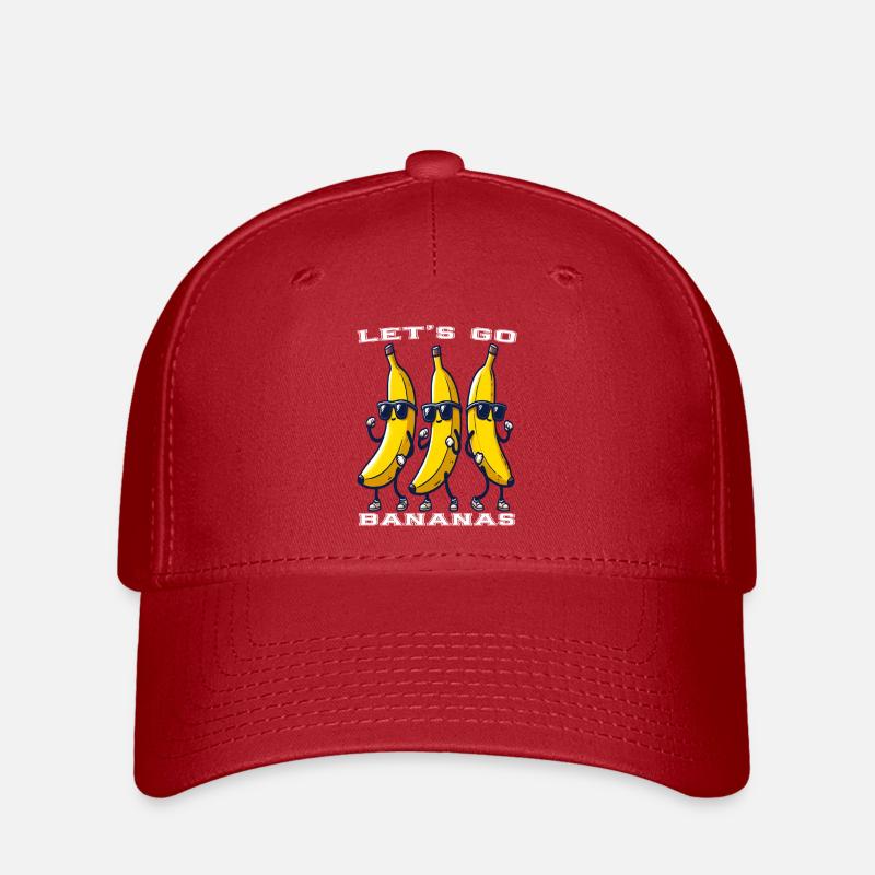 Lustige Let's Go Bananen - Flexfit Cap - Rot
