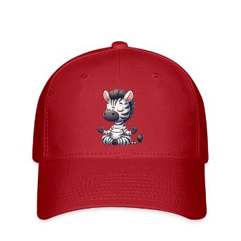 zèbre yoga méditation relaxation chill dessin animé - Casquette Flexfit - rouge - Devant