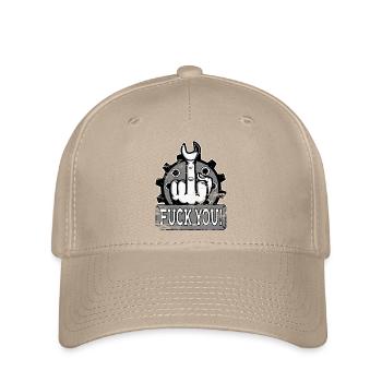 Mittelfinger Stinkerfinger Mechaniker Fuck You - Flexfit Cap - Khaki - Vorne