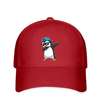Dessins animés de lunettes de soleil Penguin à appliquer à la perfection - Casquette Flexfit - rouge - Devant