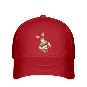 Un joli lapin de Pâques avec un cœur et un panier de Pâques - Casquette Flexfit - rouge - Devant