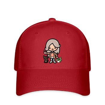 Cute toca girl - Aesthetic game character and dog - Flexfit Cap - red - Front