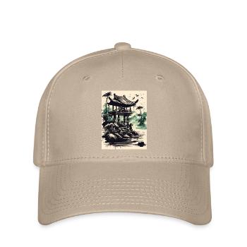 Tintenpavillon am Wasser - Flexfit Cap - Khaki - Vorne