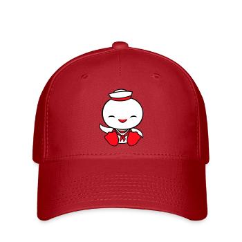 Duck sailor sailor sailor hat waving happily - Flexfit Cap - red - Front