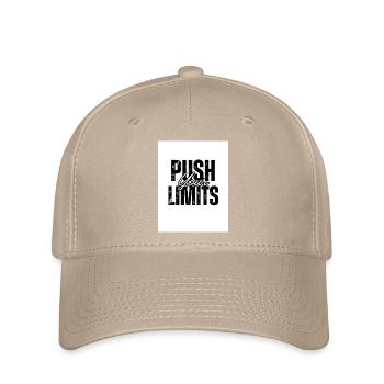 Überschreiten Sie Ihre Grenzen Motivierendes Design - Flexfit Cap - Khaki - Vorne