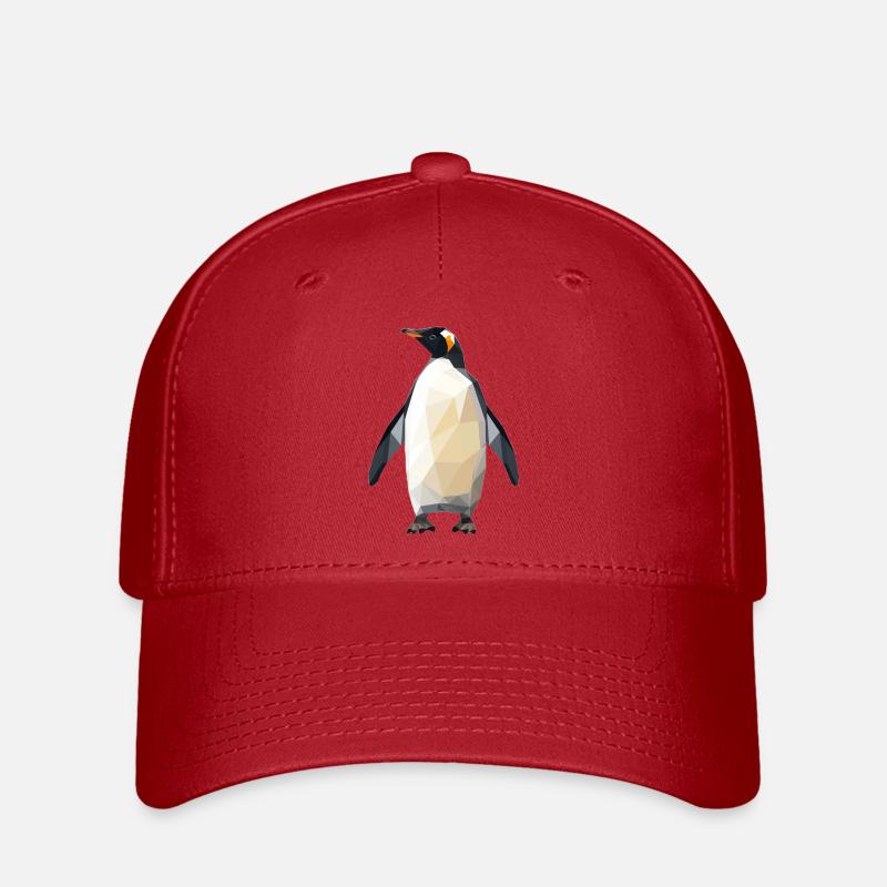 Geometrischer Pinguin /Geometric Penguin - Flexfit Cap - Rot