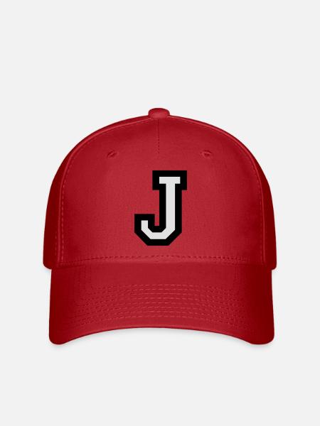 Buchstabe J - Flexfit Cap - Rot