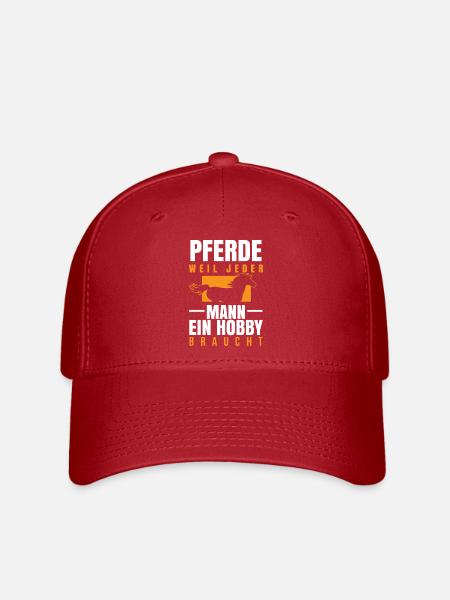 Pferd - Mann Hobby braucht - Flexfit Cap - Rot