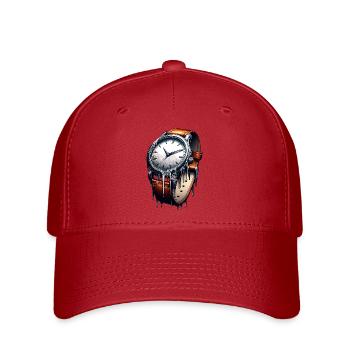 Verlaufene Zeit – Tropfende Armbanduhr - Flexfit Cap - Rot - Vorne