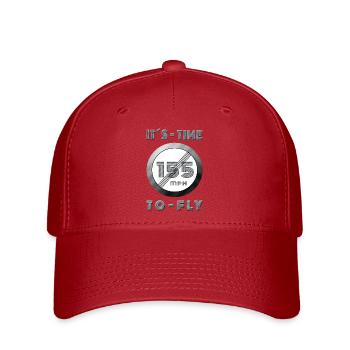 Zeit läuft 155 mph Retro Design - Flexfit Cap - Rot - Vorne