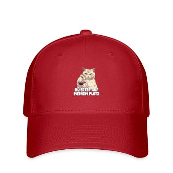 Katze - Du sitzt auf meinem platz - Flexfit Cap - Rot - Vorne