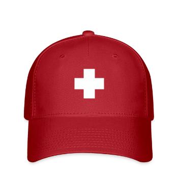 SWISS Fahnenkreuz - Flexfit Cap - Rot - Vorne