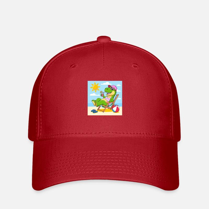 Rex sur la plage - Casquette Flexfit - rouge
