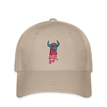 Cyber Gehörntes rosa Monster - Flexfit Cap - Khaki - Vorne