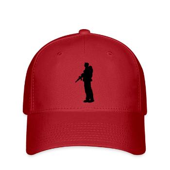 Soldat Silhouette Krieg General Freiheitskämpfer - Flexfit Cap - Rot - Vorne