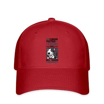 Fishing and Bull Terriers - Flexfit Cap - red - Front